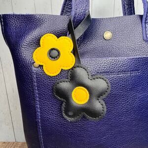 Black Yellow Flower Bag Charm Spring Purse Charm NEW Black Crossbody Accessories